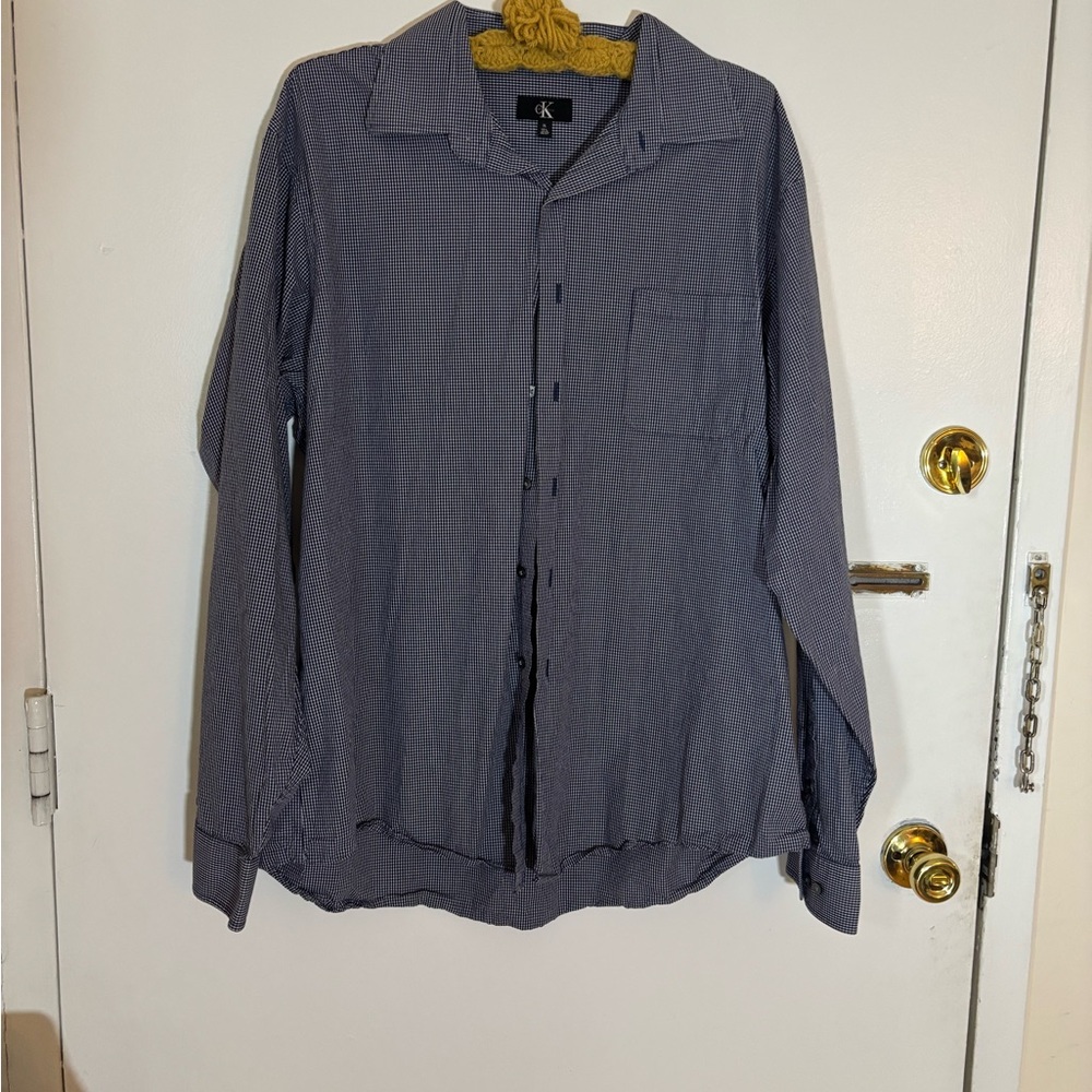 Calvin Klein Blue Button-Up Shirt